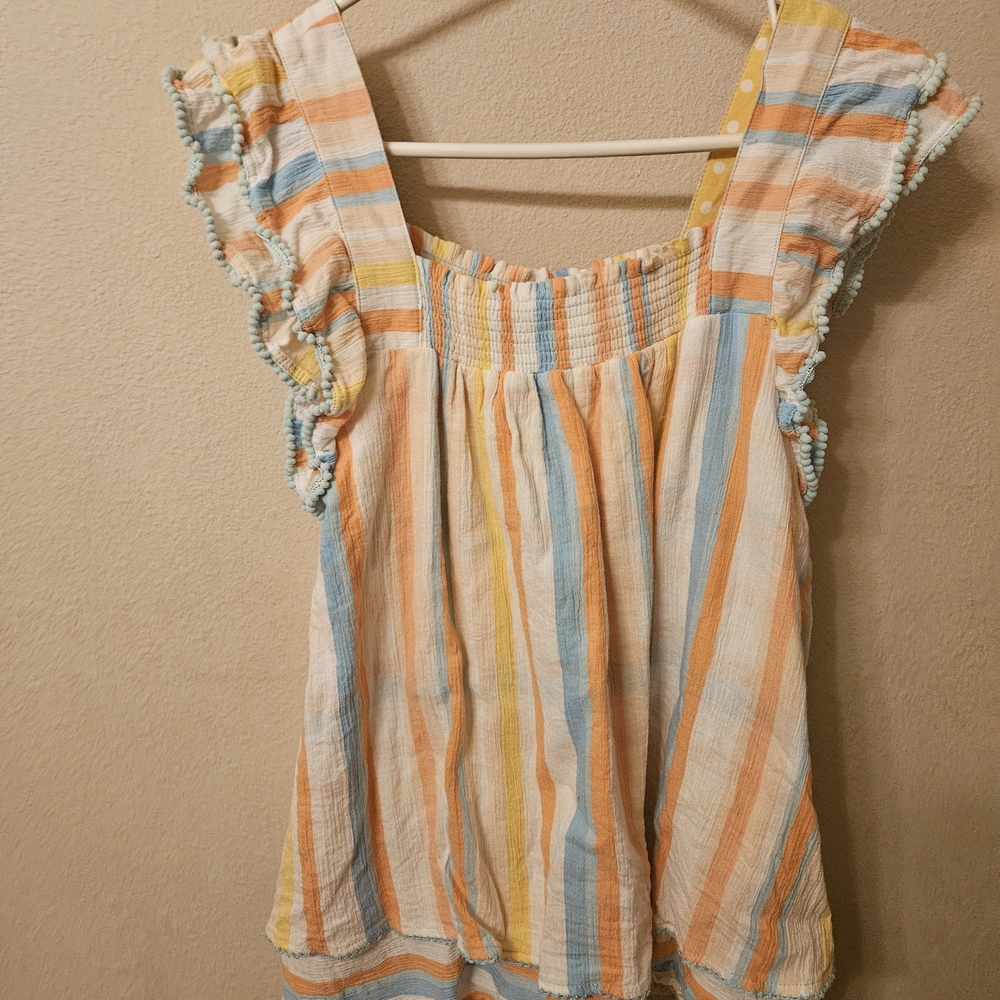 Matilda Jane Multicolor Striped Ruffle Blouse